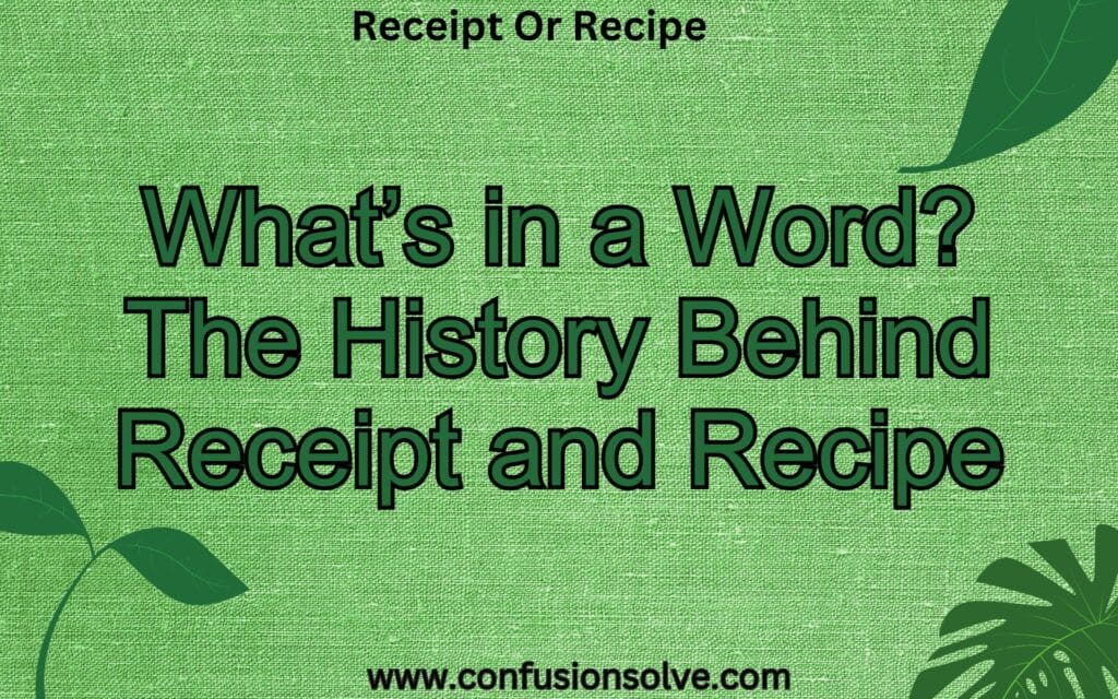 "receipt or recipe meaning"