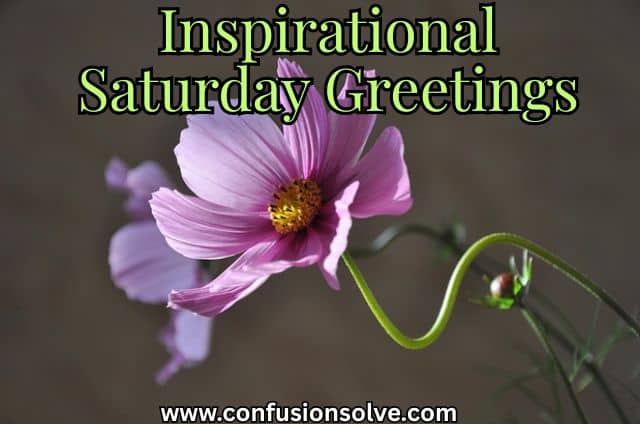 Inspirational Saturday Greetings