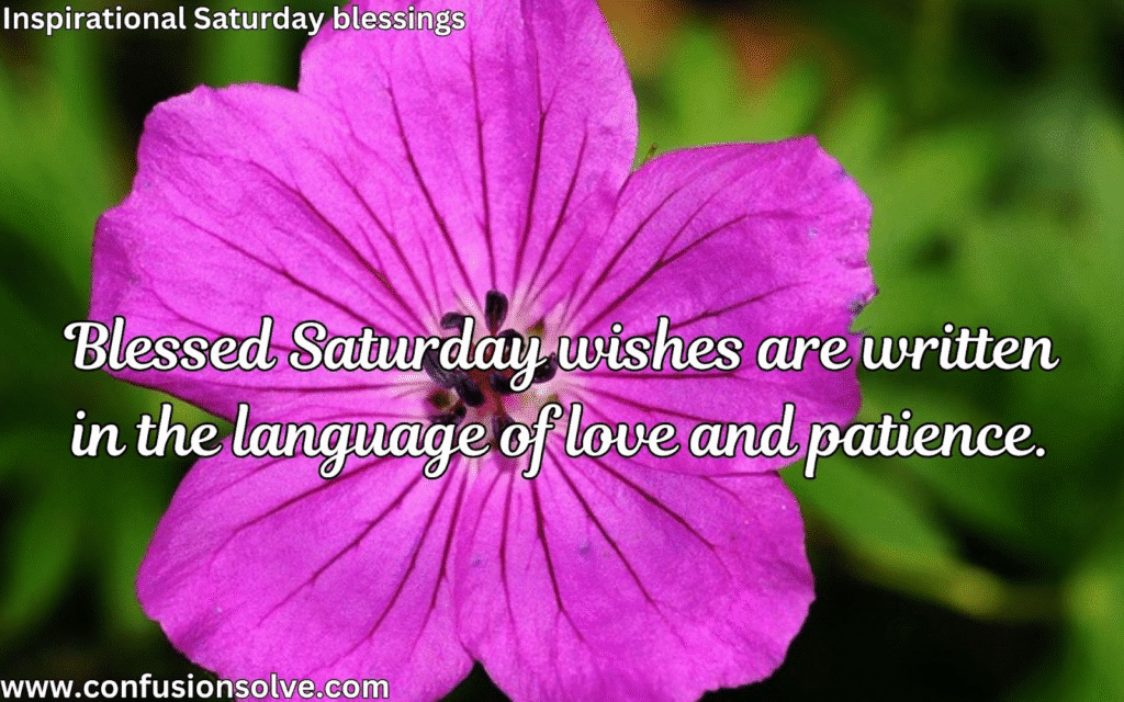 Short Saturday blessings